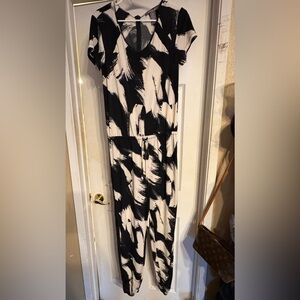 Kate & Mallory Abstract Black and White Jumpsuit